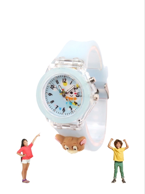 Spiky Unisex Kids Blue Embellished Dial & Blue Straps Analogue Multi Function Watch Light_Monk_Blu