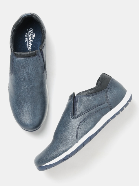 Men Navy Solid Slip-Ons Image