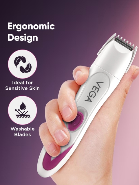 VEGA Women Feather Touch 4-In-1 Trimmer for Trimming Eyebrows Face & Bikini Area - Image 4