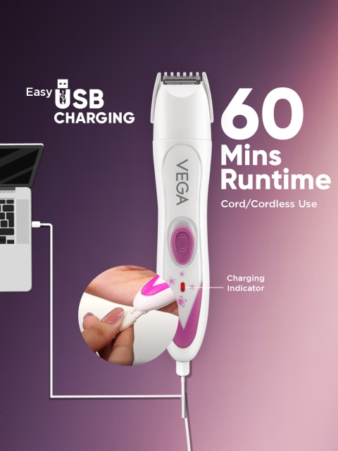 VEGA Women Feather Touch 4-In-1 Trimmer for Trimming Eyebrows Face & Bikini Area - Image 6