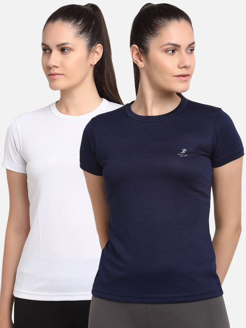 ARMISTO Women Pack Of 2 Dri-FIT Slim Fit T-shirts