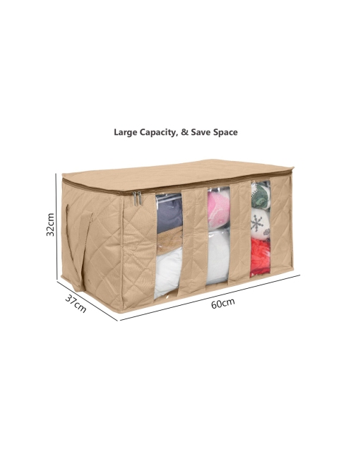 prettykrafts Set of 2 Beige Solid Clothing Organiser - Image 7