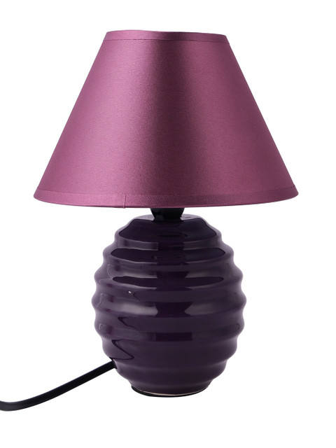 TAYHAA Purple Solid Ceramic Bell Shaped Table Lamp - Image 4
