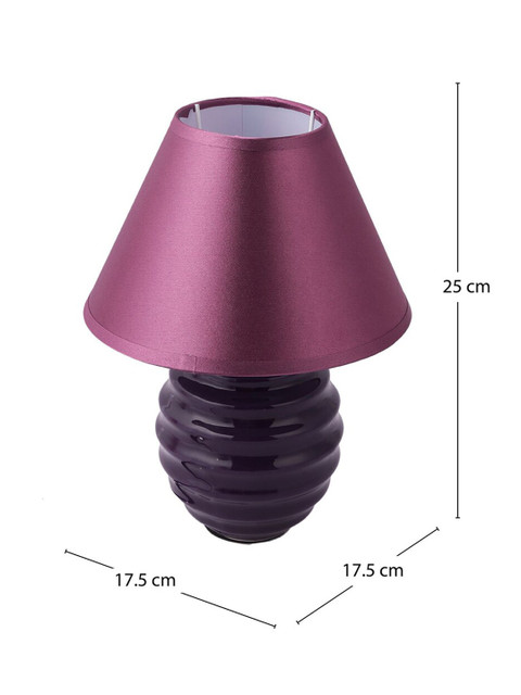 TAYHAA Purple Solid Ceramic Bell Shaped Table Lamp - Image 7