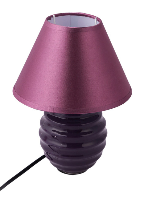 TAYHAA Purple Solid Ceramic Bell Shaped Table Lamp - Image 5