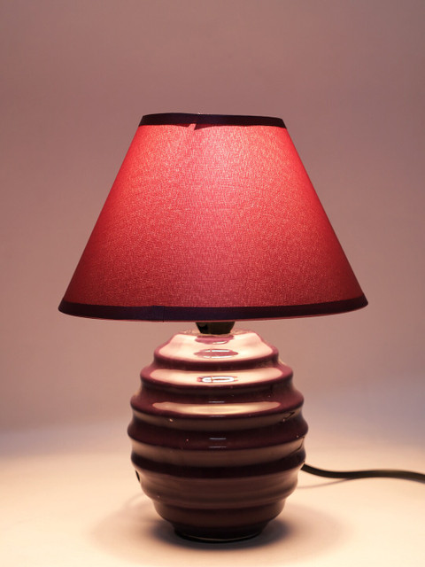 TAYHAA Purple Solid Ceramic Bell Shaped Table Lamp - Image 3