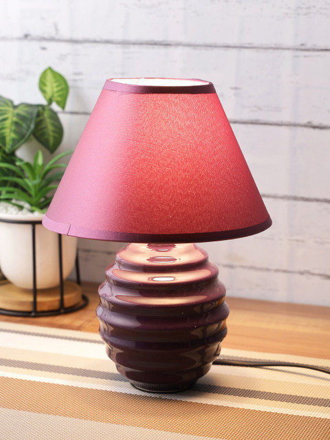 TAYHAA Purple Solid Ceramic Bell Shaped Table Lamp - Image 2