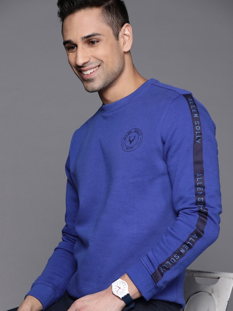 Allen Solly Men Blue Solid Sweatshirt