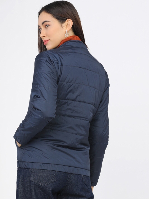 Tokyo Talkies Women Navy Blue Padded Jacket - Image 5