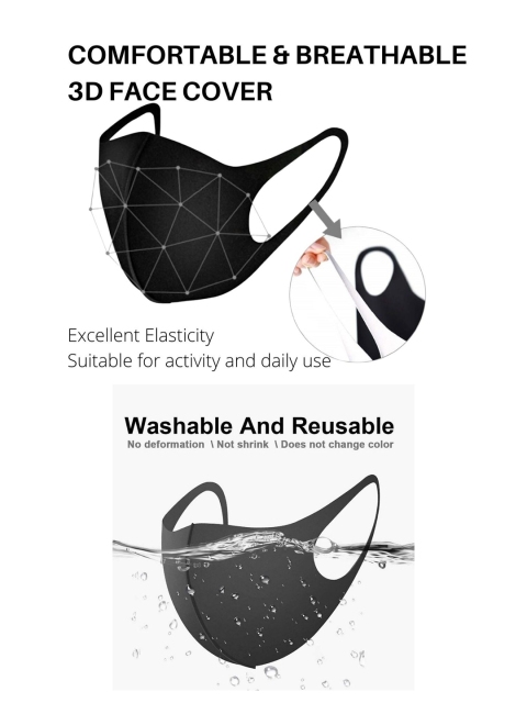 The Tie Hub Kids Yellow Solid Single Ply Reusable Sports Mask - Image 6
