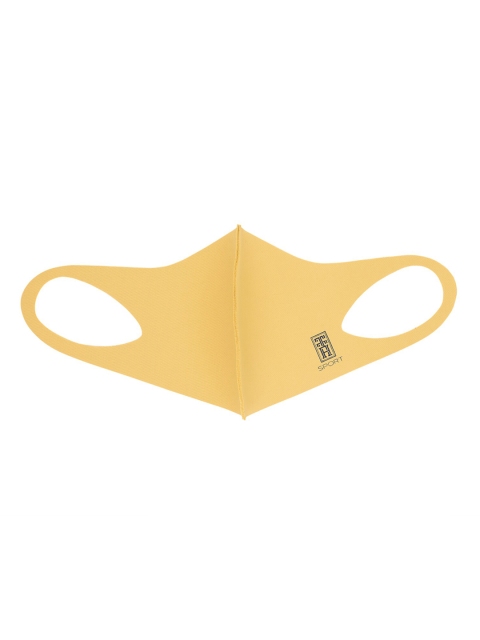 The Tie Hub Kids Yellow Solid Single Ply Reusable Sports Mask - Image 3