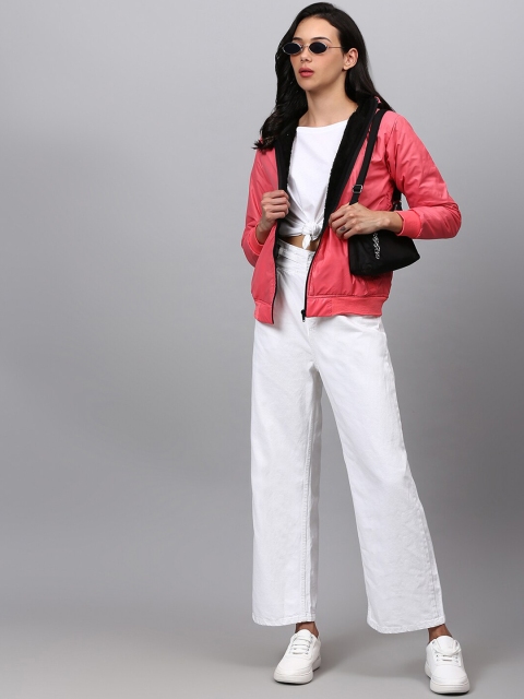 Campus Sutra Women Peach-Coloured Windcheater Padded Jacket - Image 5