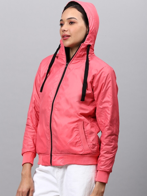 Campus Sutra Women Peach-Coloured Windcheater Padded Jacket - Image 3