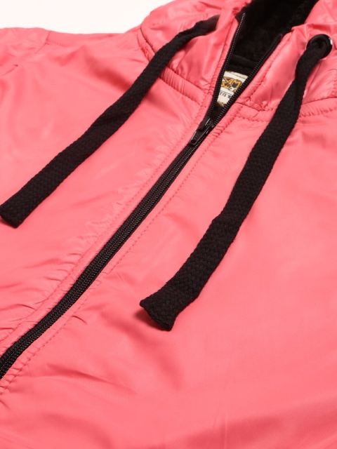 Campus Sutra Women Peach-Coloured Windcheater Padded Jacket - Image 2