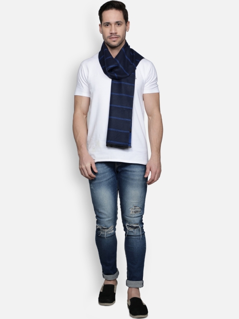 Alvaro Castagnino Men Blue Striped Muffler - Image 3