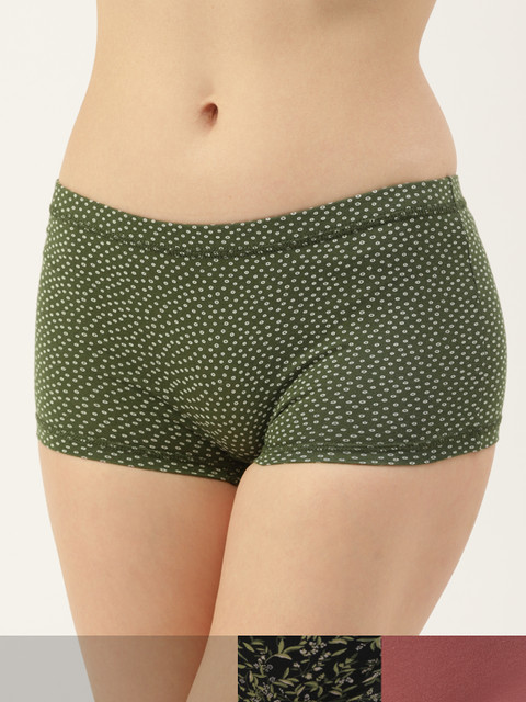 Leading Lady Women Pack of 3 Mid-Rise Boy Shorts JOY-PR-07-3