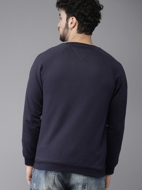 Campus Sutra Men Navy Blue Sweatshirt - Image 3