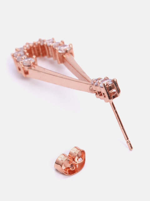 Buy MINUTIAE Rose Gold Contemporary Drop Earrings - - Accessories for Women - Image 5