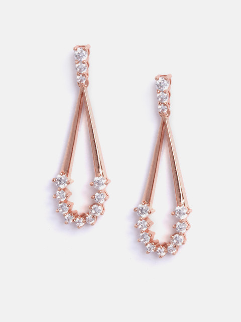 Buy MINUTIAE Rose Gold Contemporary Drop Earrings - - Accessories for Women - Image 3