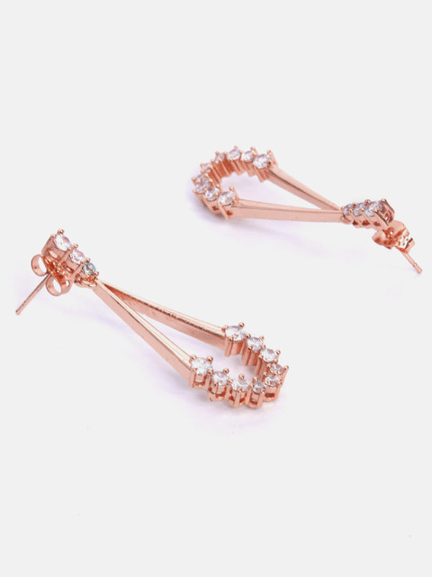 Buy MINUTIAE Rose Gold Contemporary Drop Earrings - - Accessories for Women - Image 4