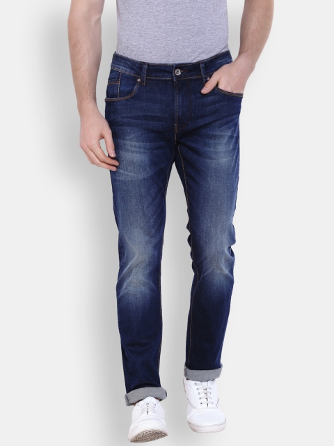 Men Blue Regular Fit Mid-Rise Jeans