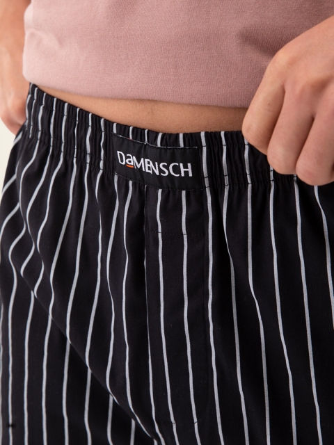DAMENSCH Men Striped Stretchable Cotton Tapered Fit Lounge Pants - Image 5