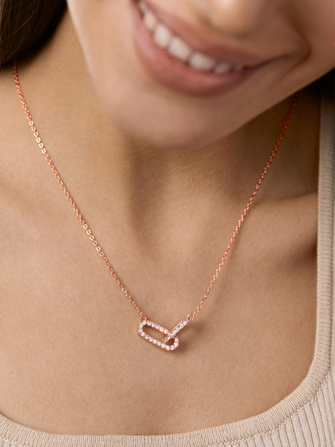 MINUTIAE Rose Gold & White Brass Rose Gold-Plated Handcrafted Necklace