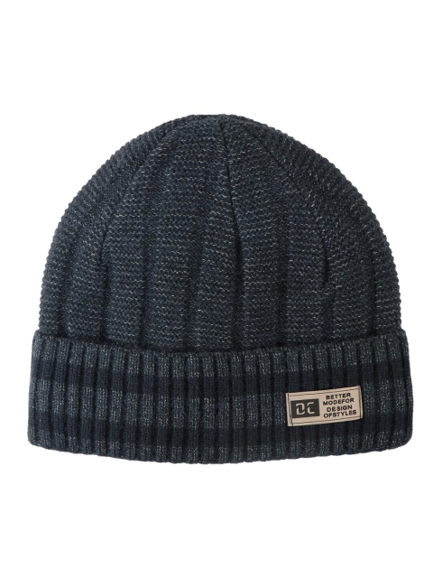 iSWEVEN Unisex Grey Woolen Beanie