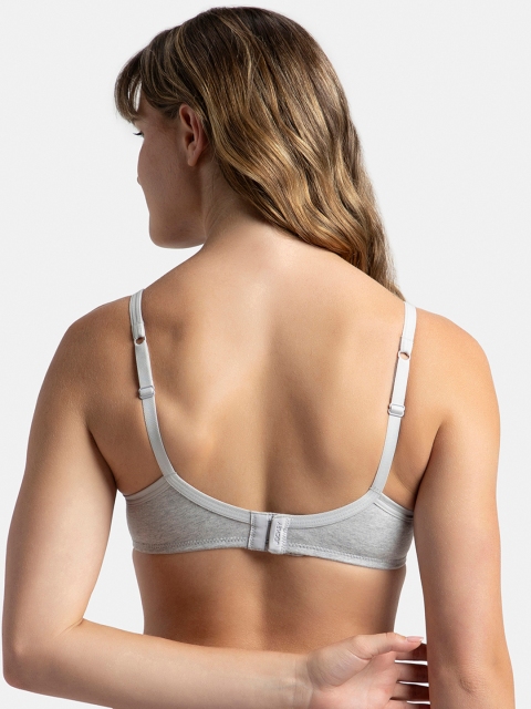 Jockey Wirefree Padded Plus Size Cotton Medium Coverage Tshirt Bra with Lace Styling -1723 - Image 3