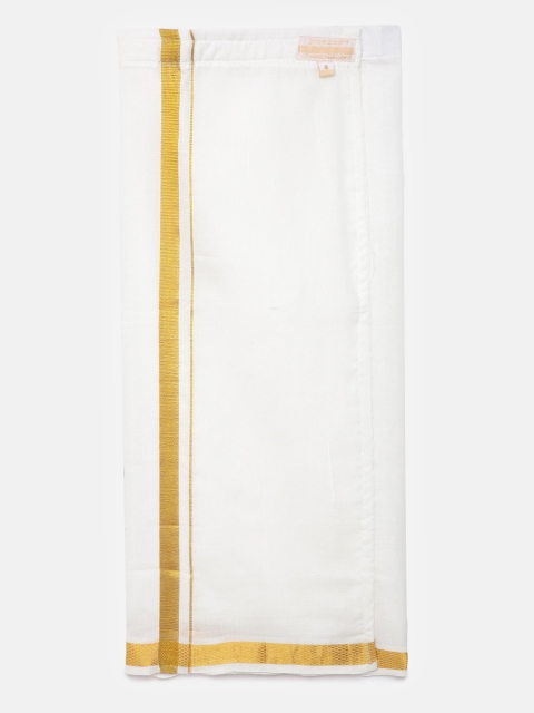 Thangamagan Boy's Beige Solid Cotton Dhoti
