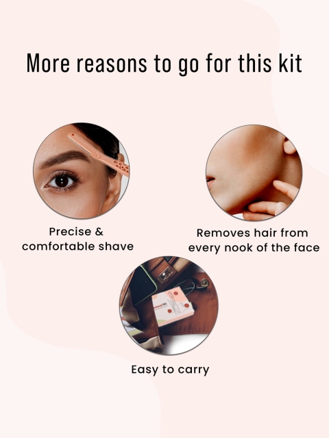 Sirona Red Set of 3 Reusable Facial Hair Removal Kit with Face Razors - Image 3