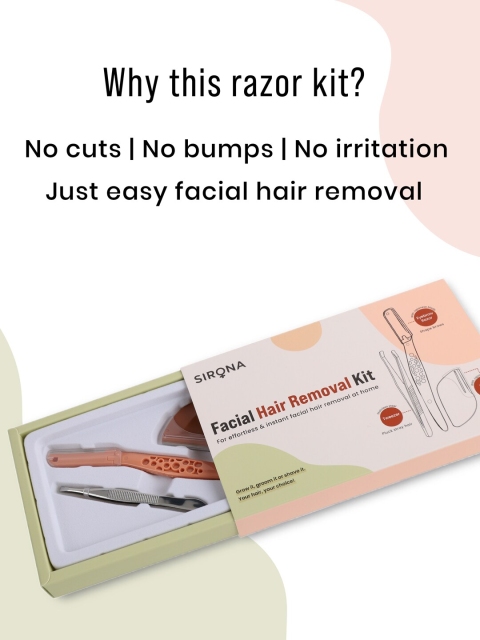 Sirona Red Set of 3 Reusable Facial Hair Removal Kit with Face Razors - Image 6