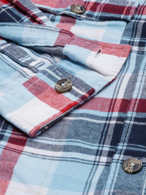 The Indian Garage Co Men Regular Fit Checked Double Flap Pocket Flannel Shirt - Image 3