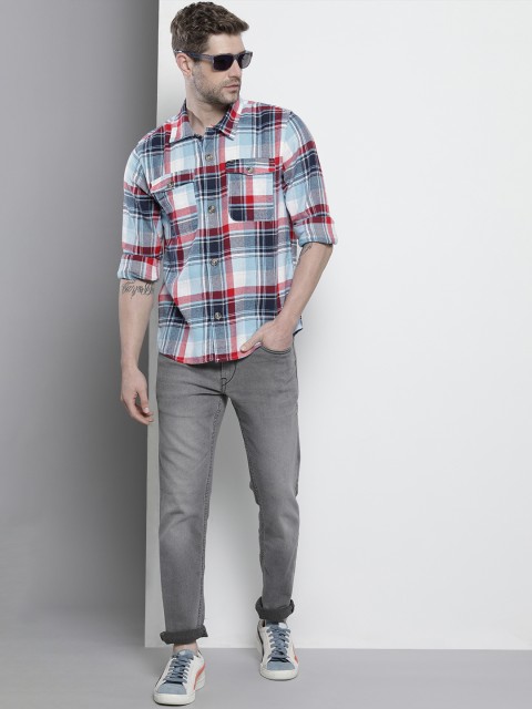 The Indian Garage Co Men Regular Fit Checked Double Flap Pocket Flannel Shirt - Image 6