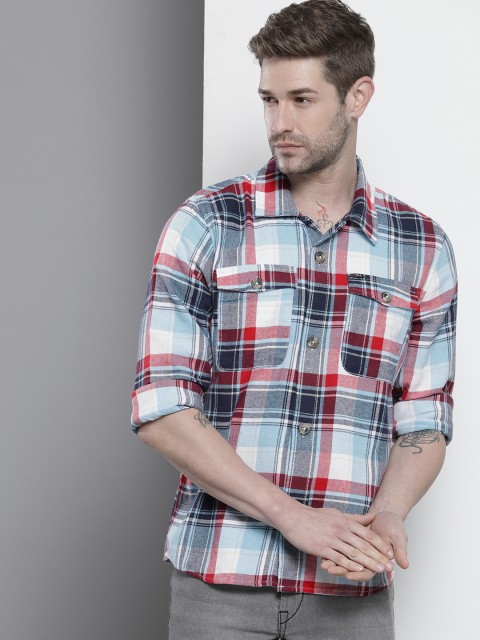 The Indian Garage Co Men Regular Fit Checked Double Flap Pocket Flannel Shirt - Image 4