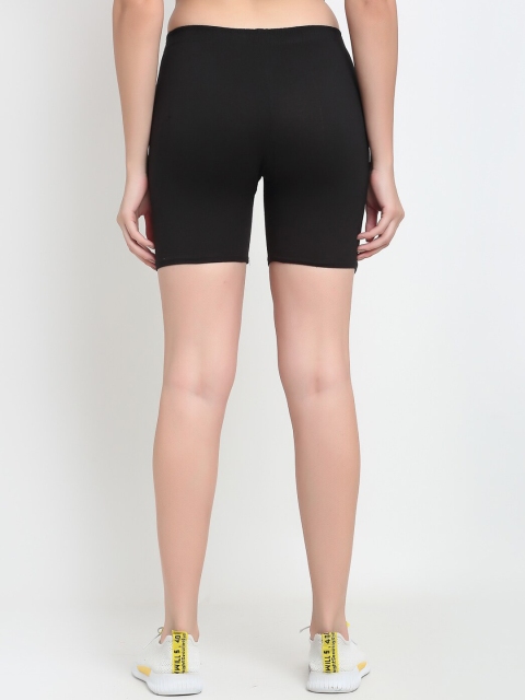 GRACIT Women Pack of 2 Black Skinny Fit Biker Shorts - Image 3