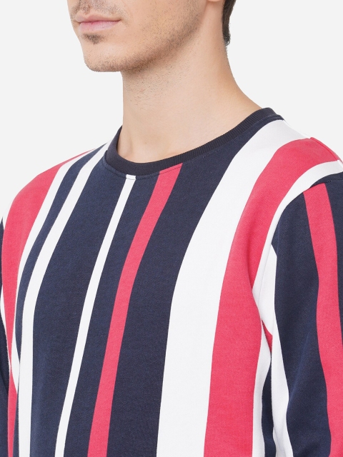 Pepe Jeans Men Navy Blue Striped Sweatshirt - Image 6