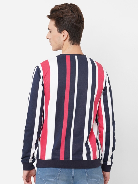 Pepe Jeans Men Navy Blue Striped Sweatshirt - Image 4