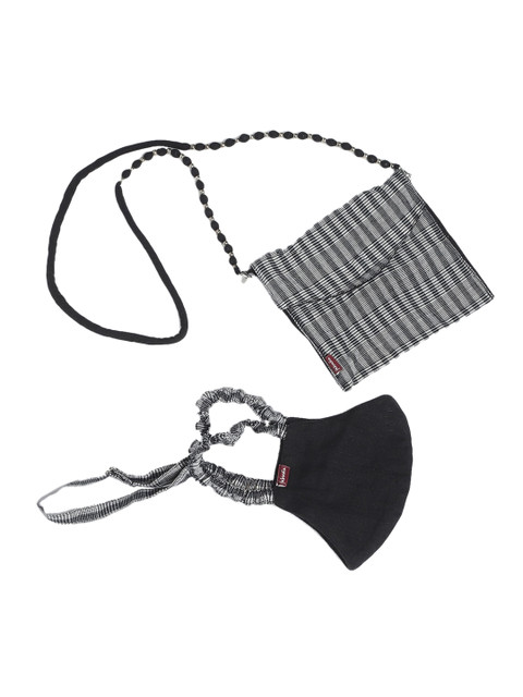 Fabindia Adults Black Mask with Pouch