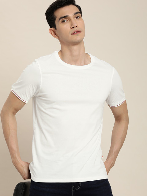Home niche-market02 37 INVICTUS Men White Pure Cotton Slim Fit T-shirt