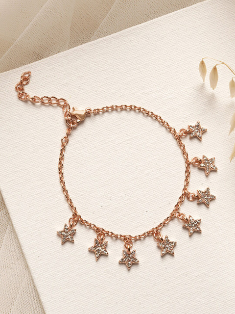 JOKER & WITCH Women Rose Gold & Silver-Toned Brass Link Bracelet