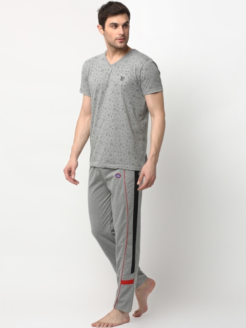 MACK JONNEY Men Grey Printed Night suit - Image 6