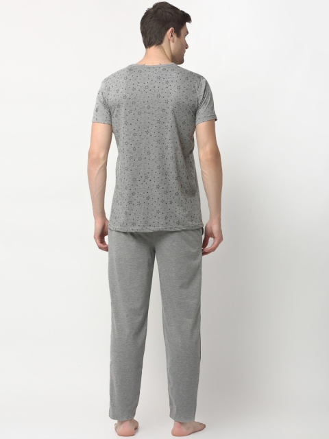 MACK JONNEY Men Grey Printed Night suit - Image 5