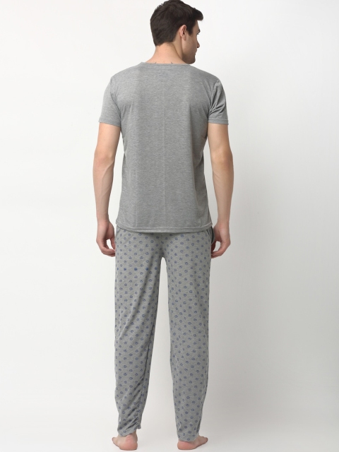 MACK JONNEY Men Grey & Blue Night Suit - Image 5