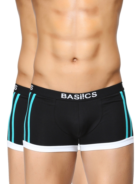 BASIICS by La Intimo Men Pack of 2 Black Trunks BCSTR010B022