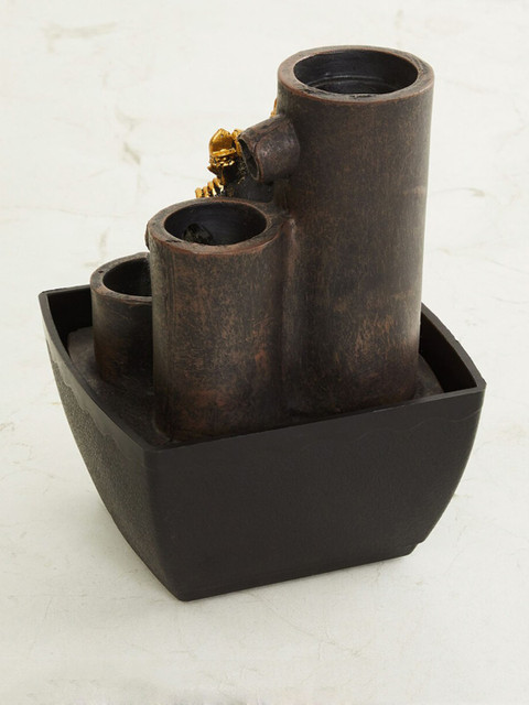 Home Centre Black & Gold-Toned Polyresin Ganesha Water Fountain - Image 4