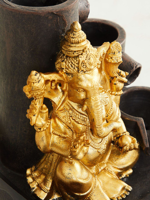 Home Centre Black & Gold-Toned Polyresin Ganesha Water Fountain - Image 5