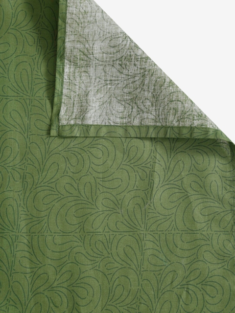 SWAYAM Green & White Floral 144 TC King Bedsheet with 2 Pillow Covers - Image 3