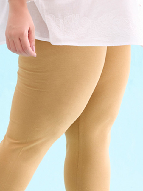 Go Colors Women Red Solid Churidar Length Leggings - Image 5