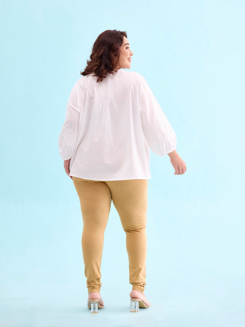Go Colors Women Red Solid Churidar Length Leggings - Image 3